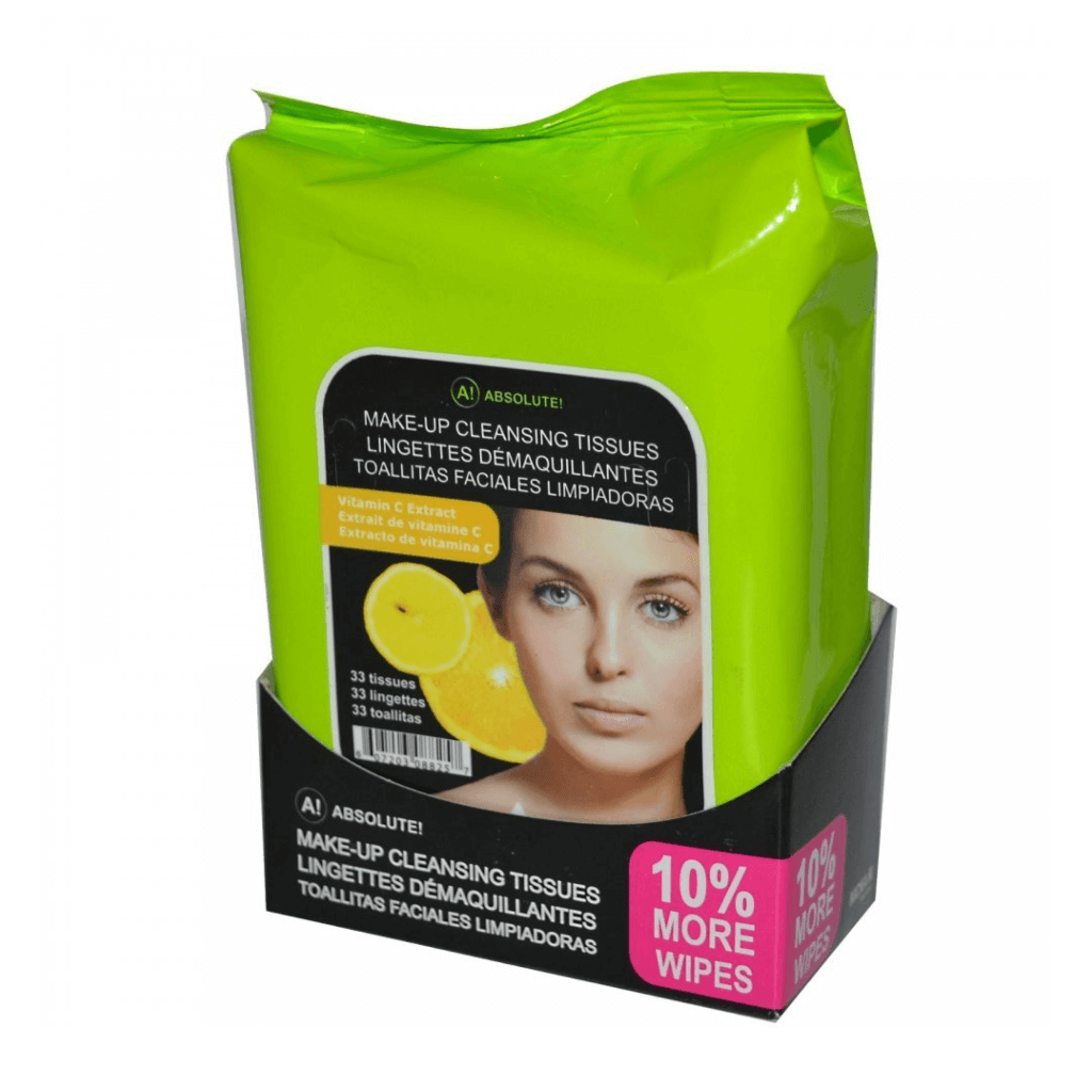 Absolute New York Toallitas Limpiadoras de Maquillaje Vitamina C, 33 Piezas