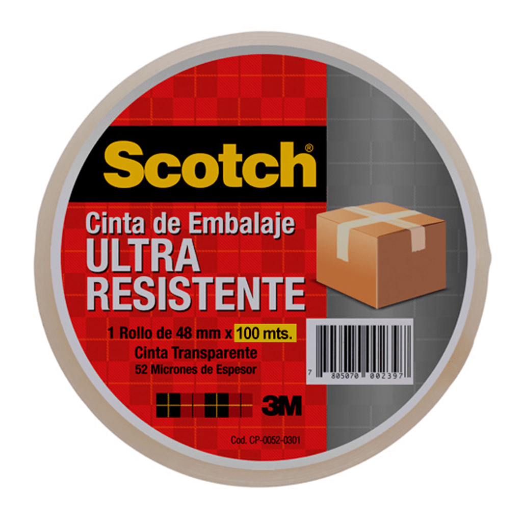 3M Cinta de Empaque Transparente Ultra Resistente 48mm x 100mts