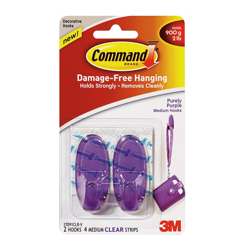 3M Gancho Command Mediano Púrpura 17091 CLR-V