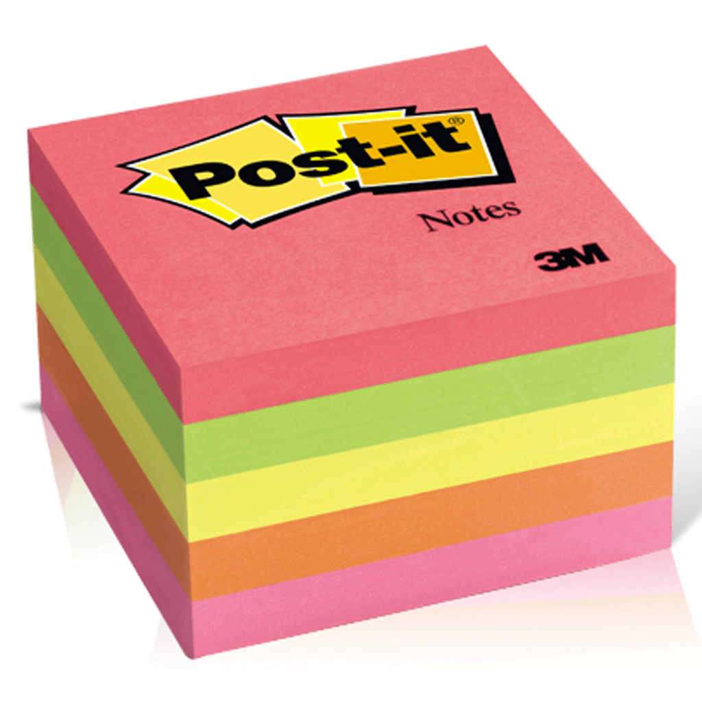 3M Post-It 654 3x3 Neón Cubo Colores