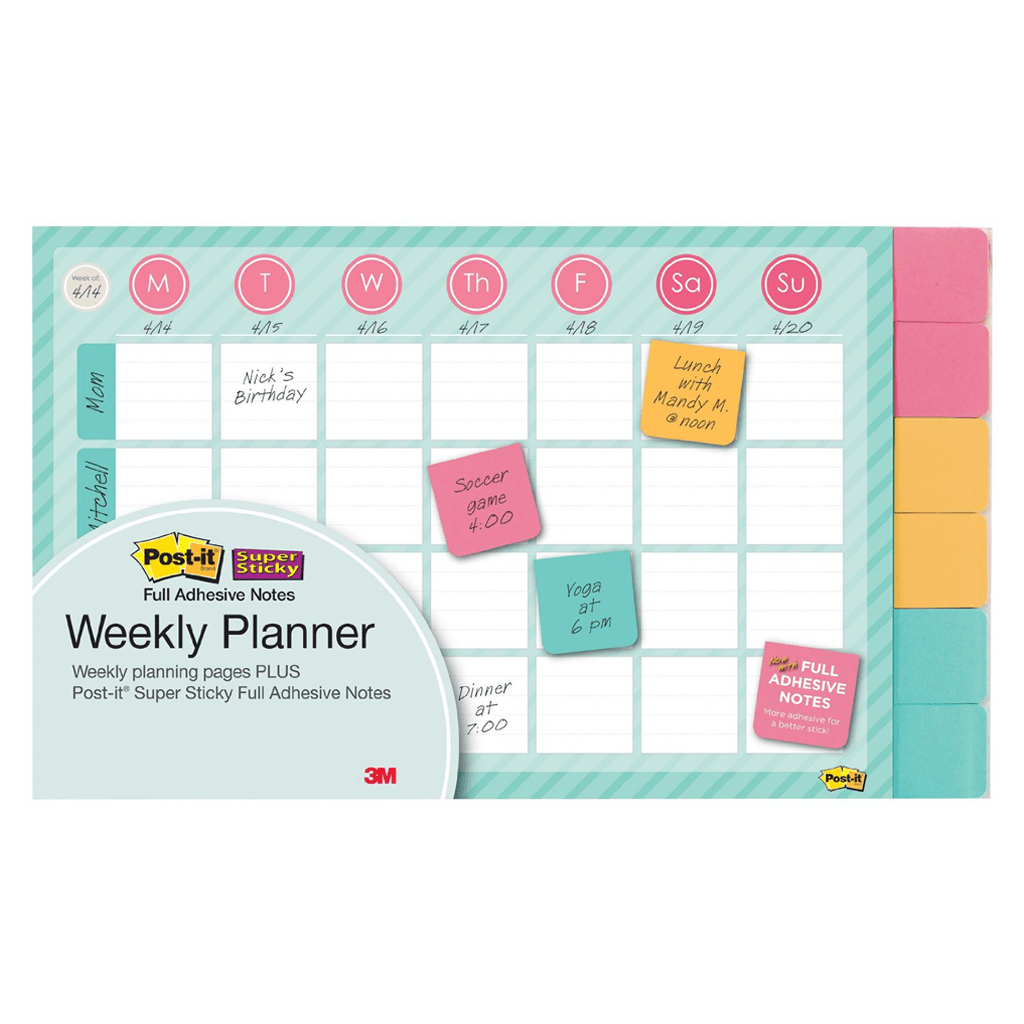 3M Post-It Planeador Semanal Permanente 730