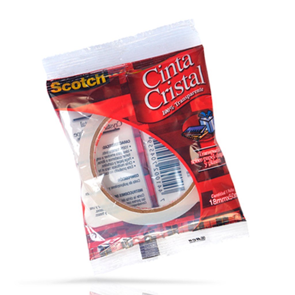 3M Cinta Cristal Bolsa 125CB 18 mm x 50 mts, 1 Unidad