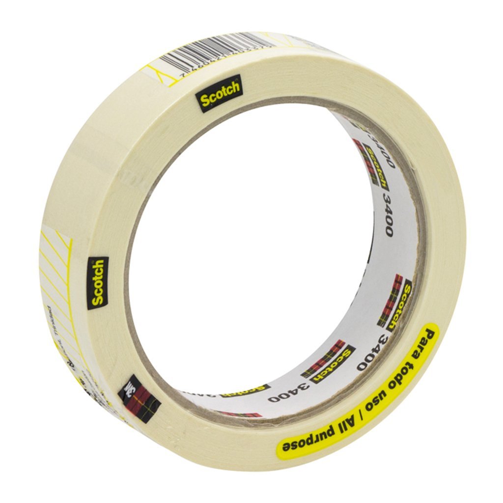 3M Cinta Masking Tape Scotch 18mm x 25 mts 3400, 1 Unidad