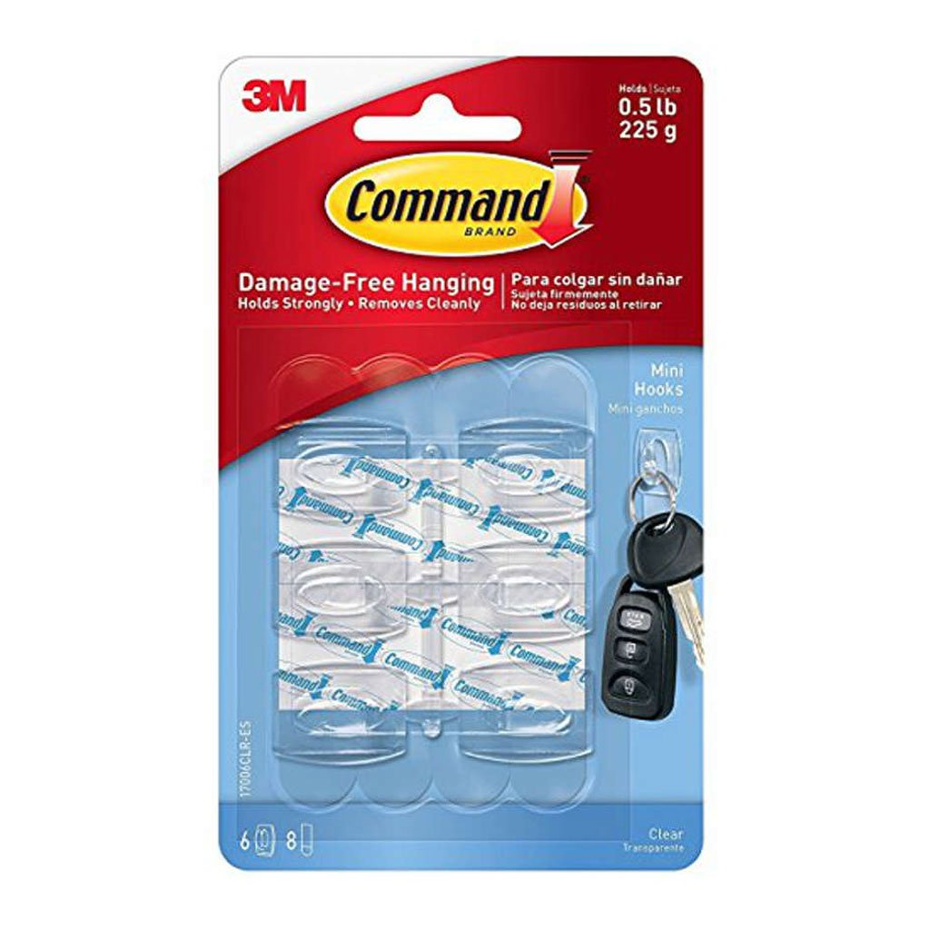 3M Gancho Command Mediano Transparente 17006 CLR-ES