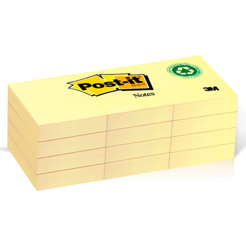 3M Post-It Nota Adhesiva 653 Amarillo, 3,8 cm x 5 cm