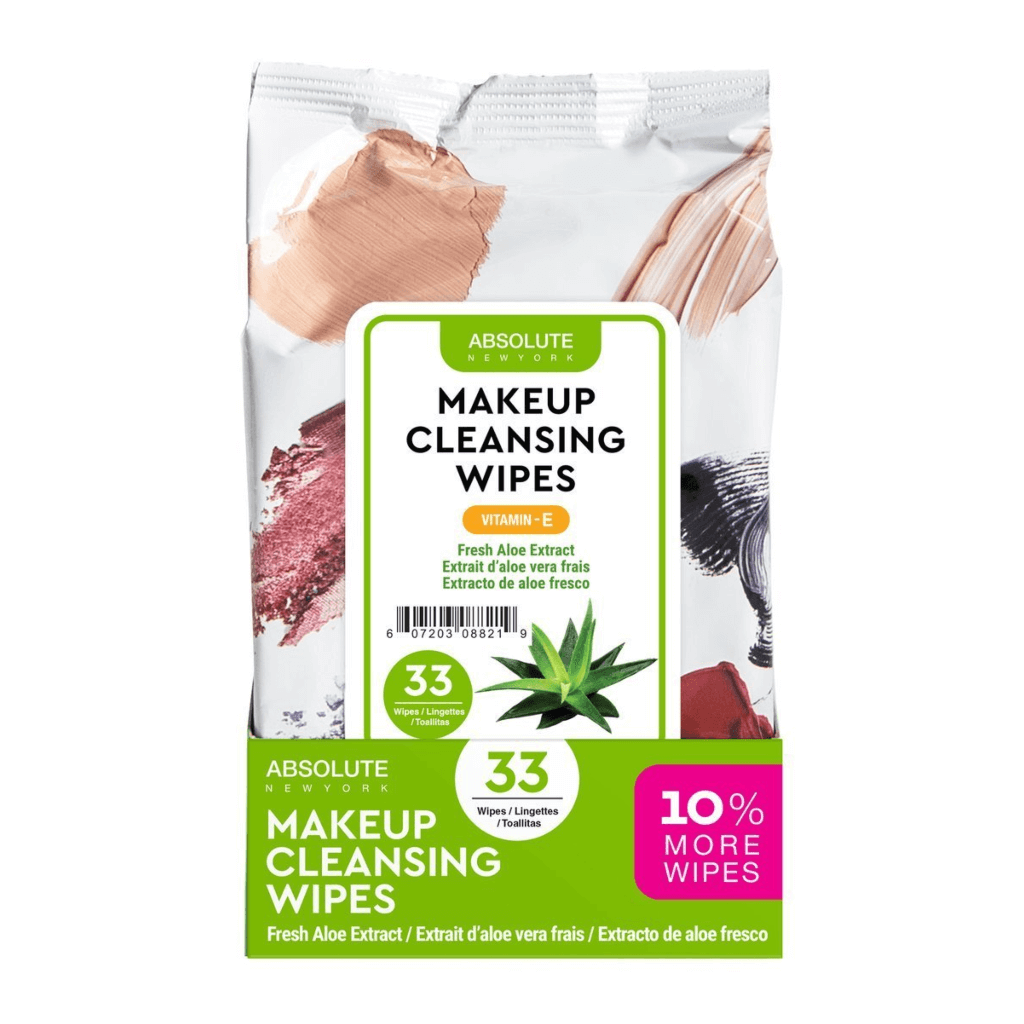 Absolute New York Toallitas Limpiadoras de Maquillaje Aloe, 33 Piezas