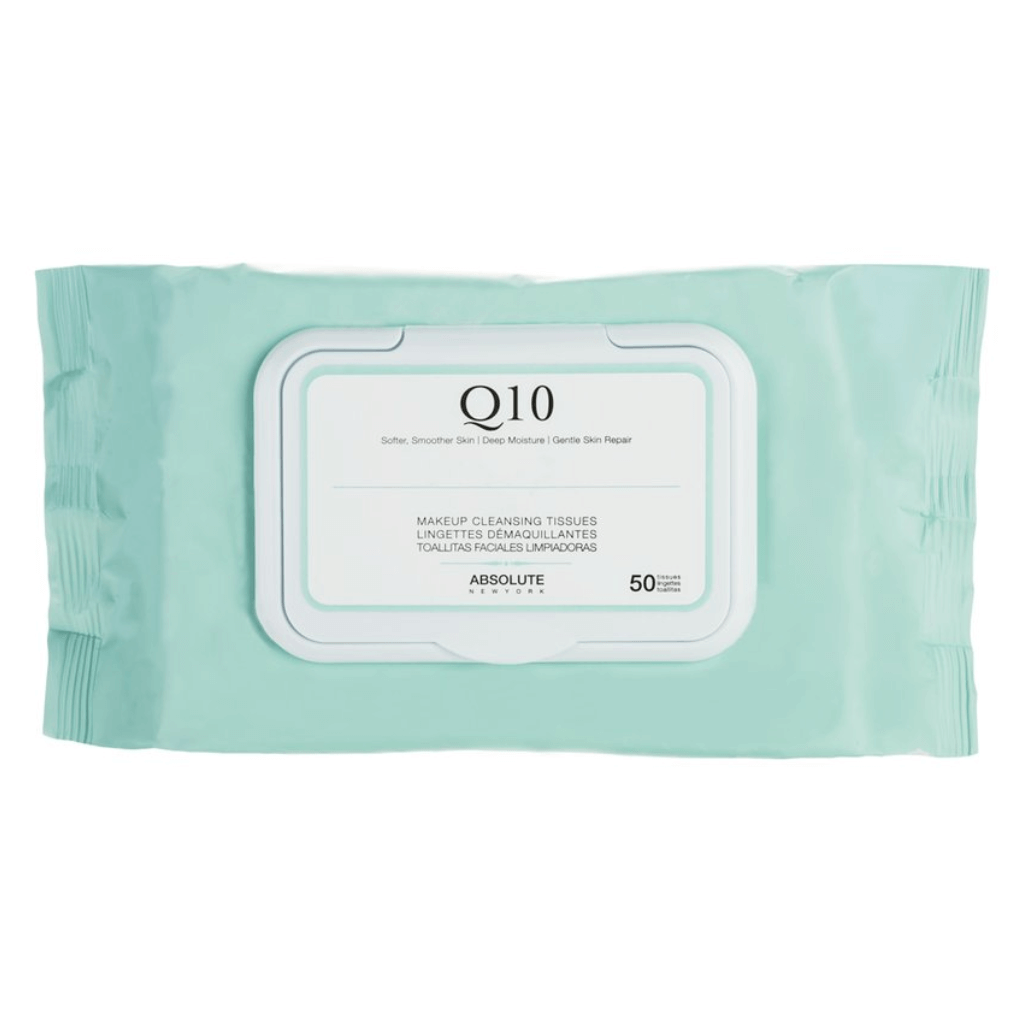 Absolute New York Toallitas Limpiadoras de Maquillaje Q10, 50 piezas