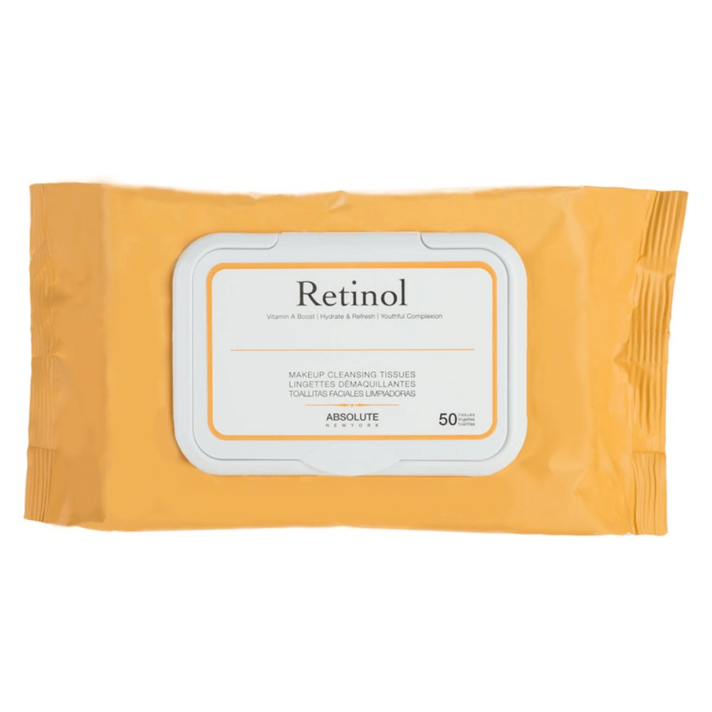 Absolute New York Toallitas Limpiadoras de Maquillaje Retinol, 50 piezas